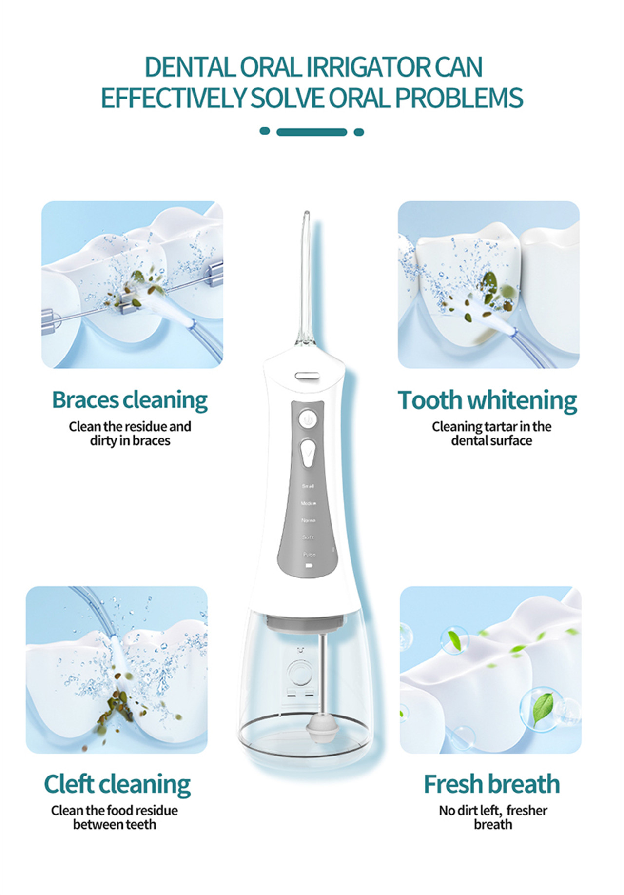 ABS Material Hand-Held Oral Irrigator Pulse Cleaning water dental  flosser (3)