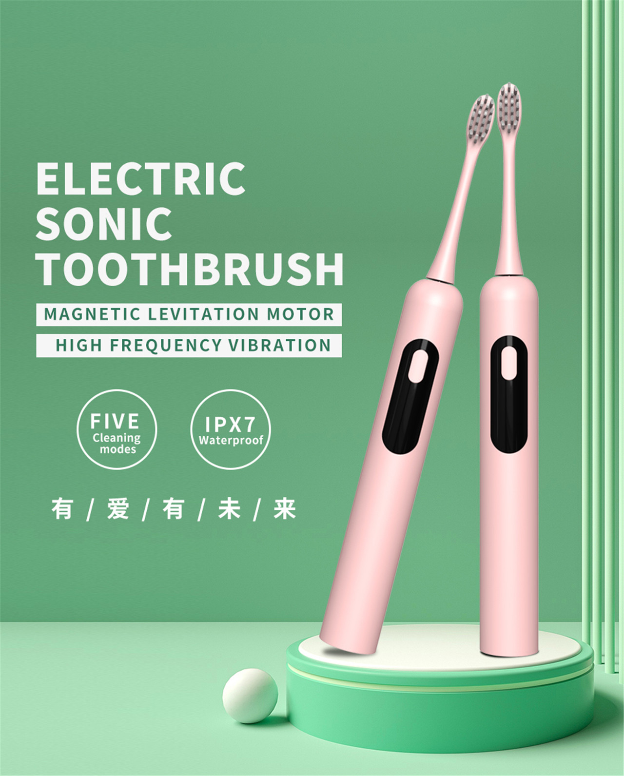 Mellor cepillo de dentes eléctrico sónico para adultos recargable impermeable ipx7 (2)