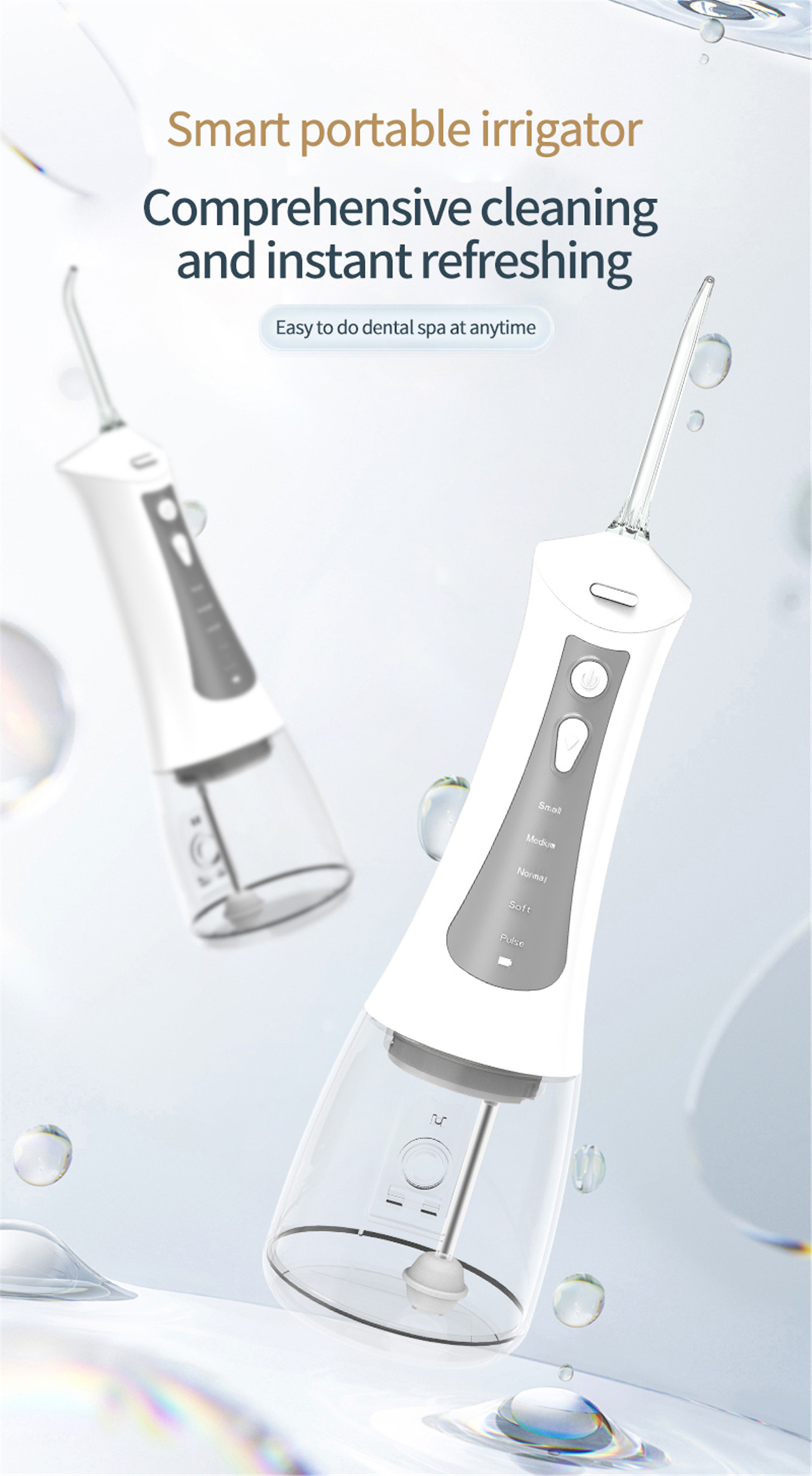 ម៉ាស៊ីនសម្អាតធ្មេញឥតខ្សែ Cordless Oral Irrigator teeth cleaning water pick for oral care (1)