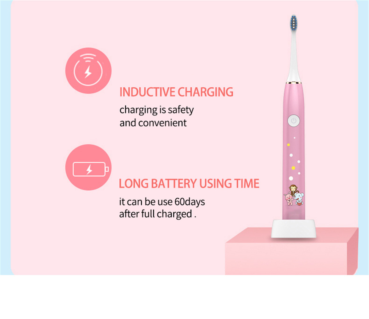 Kids Fashionable Smart Sonic Electric Toothbrush clean teeth (7)