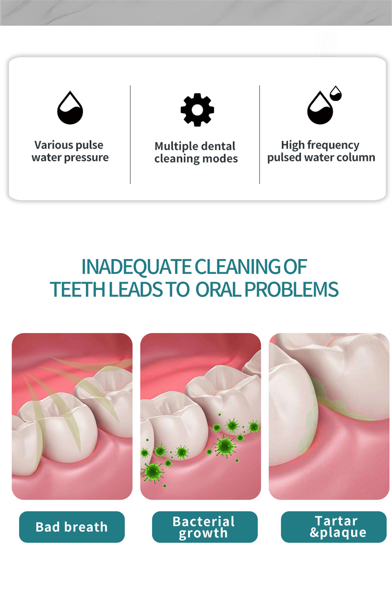 I-LCD ibonisa i-omedic water flosser ye-dental clean oral spa (8)