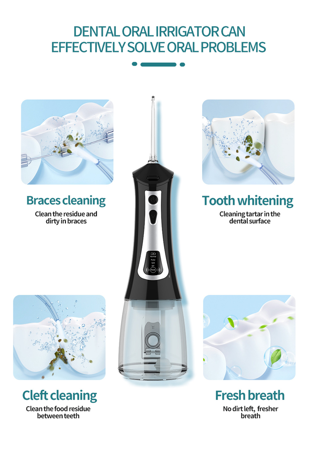 Flosser de agua omedic con pantalla LCD para spa oral limpio dental (9)