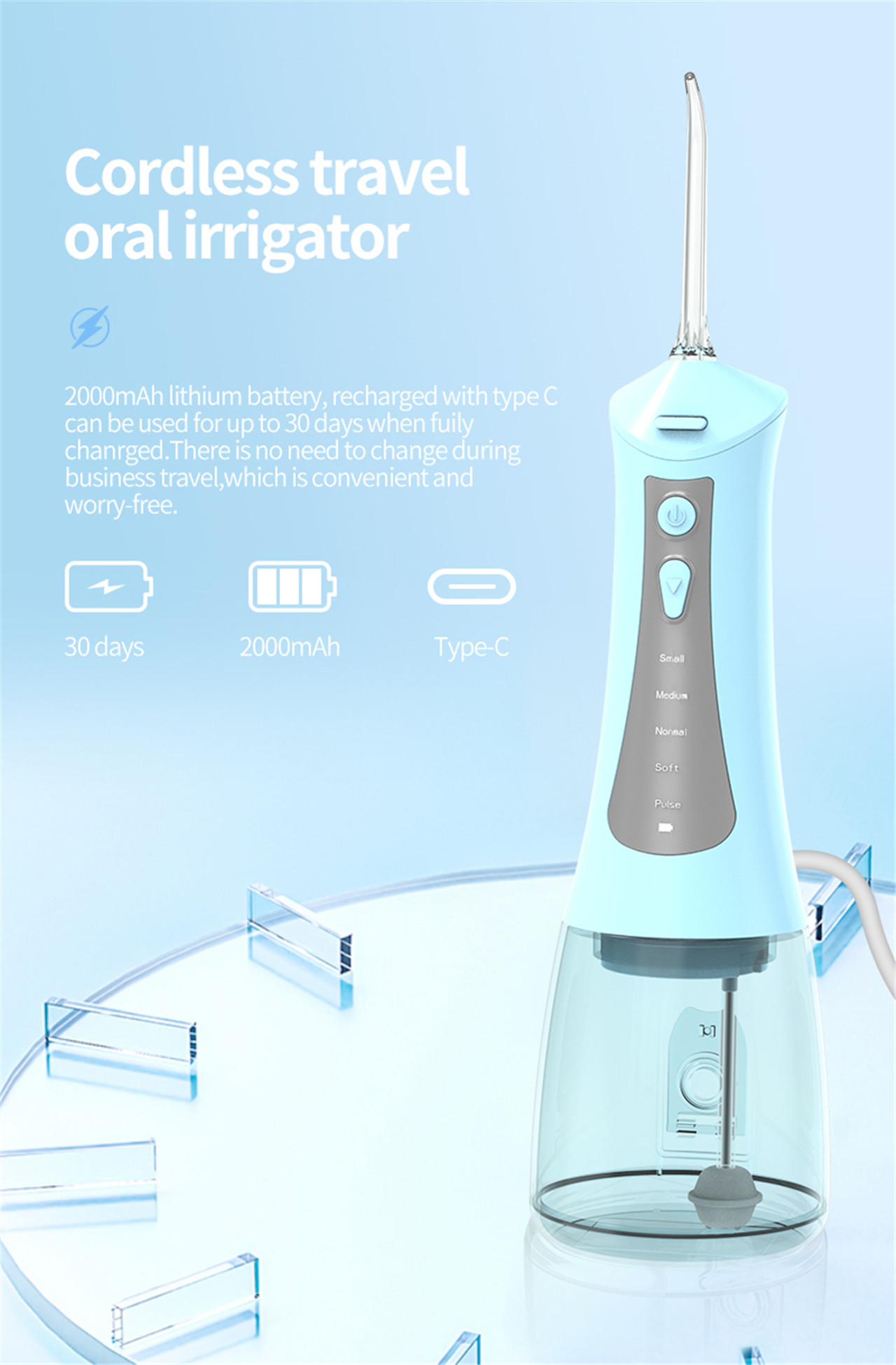 Novo produto de mini irrigador oral portátil de seda dental (2)