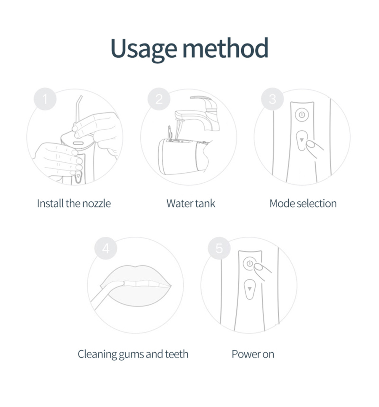 OLED-skjerm for munnskylling av vannplukker for tannbleking (9)
