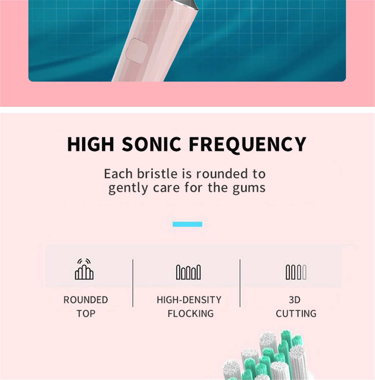 Амны хөндийн арчилгааны үйлдвэр USB цэнэглэдэг чичиргээт автомат Sonic цахилгаан шүдний сойз (9)