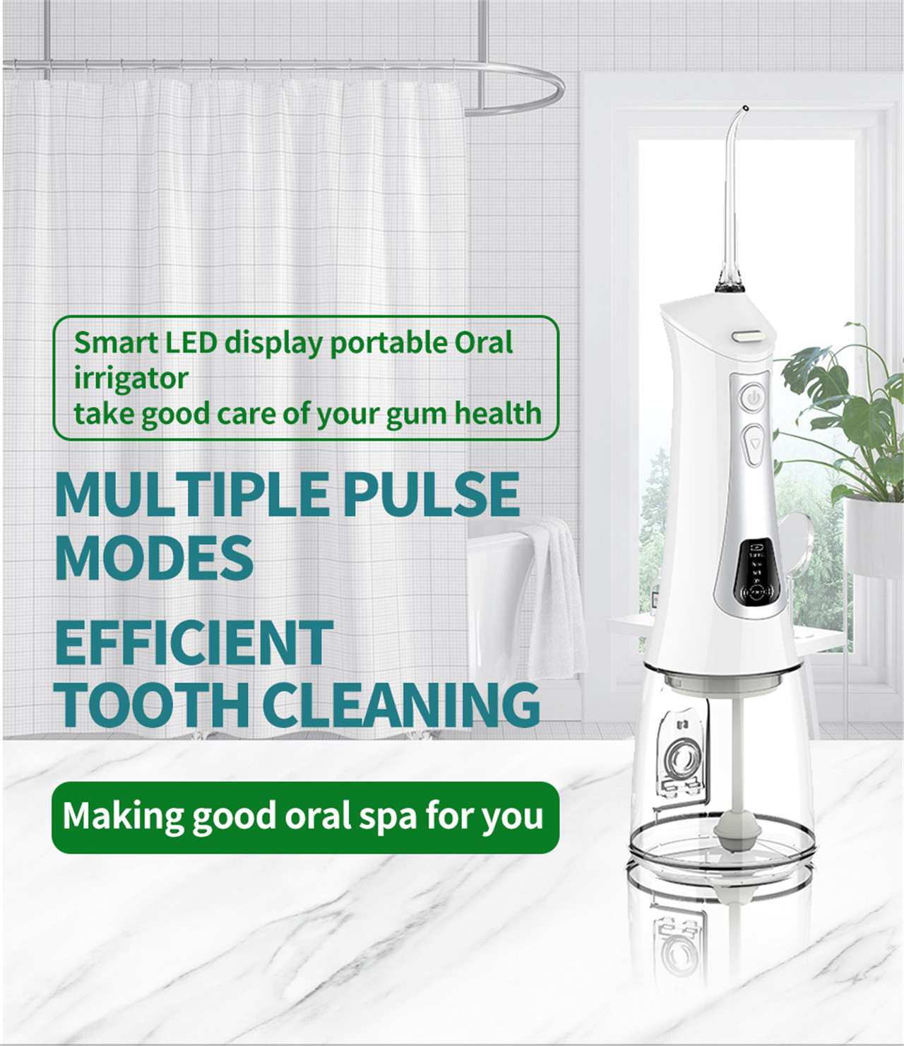 Portable dental irrigator dental clean  rechargeable water flosser FDA approve (5)