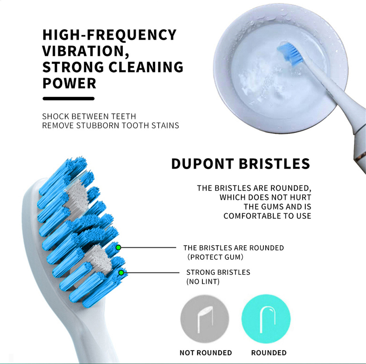 Powerful Ultrasonic Electric Toothbrush Whitening Toothbrush Adult Electronic Teethbrush (7)