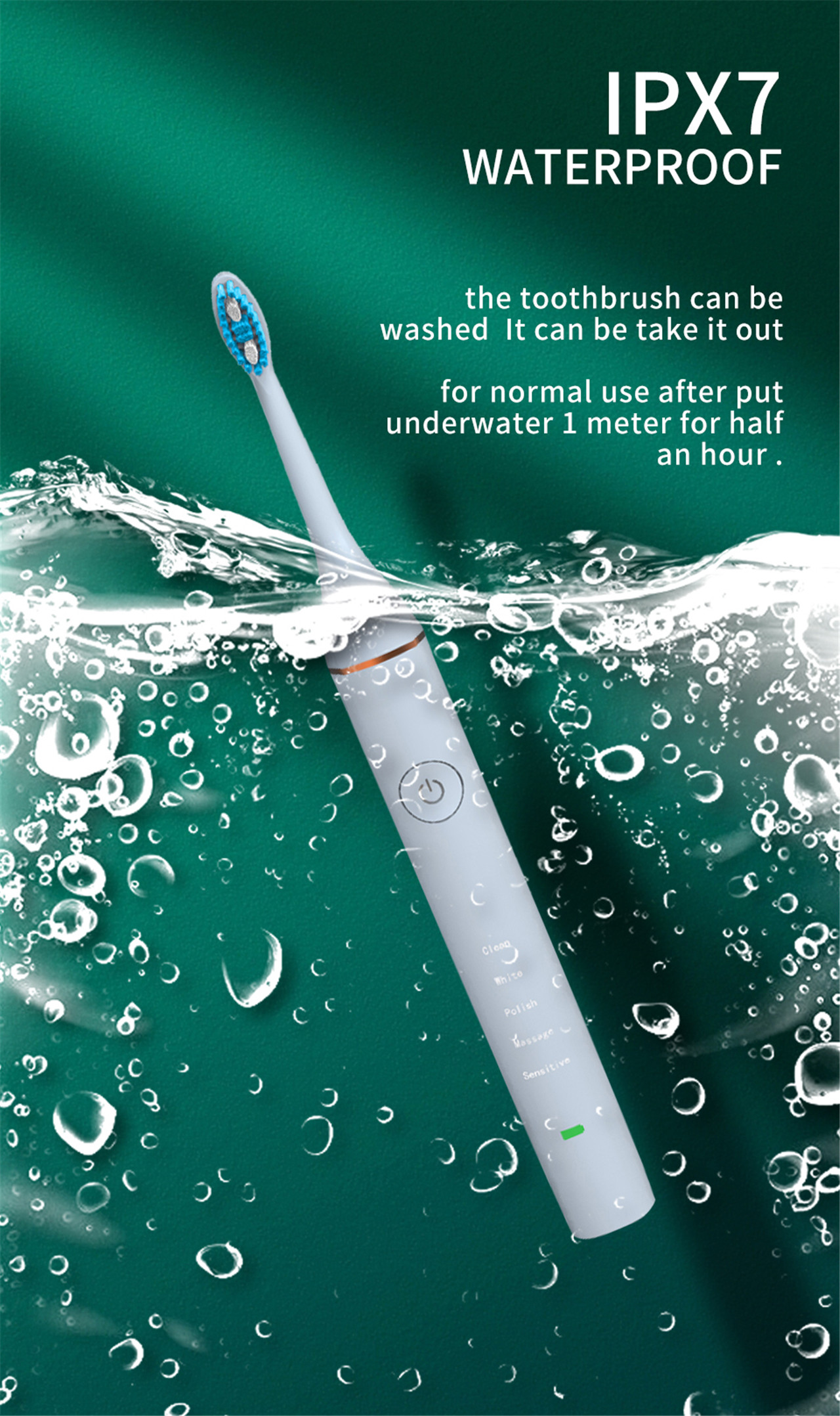 Powerful Ultrasonic Electric Toothbrush Whitening Toothbrush Adult Electronic Teethbrush (8)