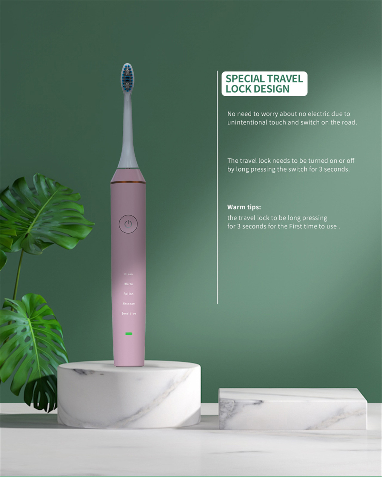 Gbigba agbara Smart Ultrasonic Itanna Sonic Electric Toothbrush (3)