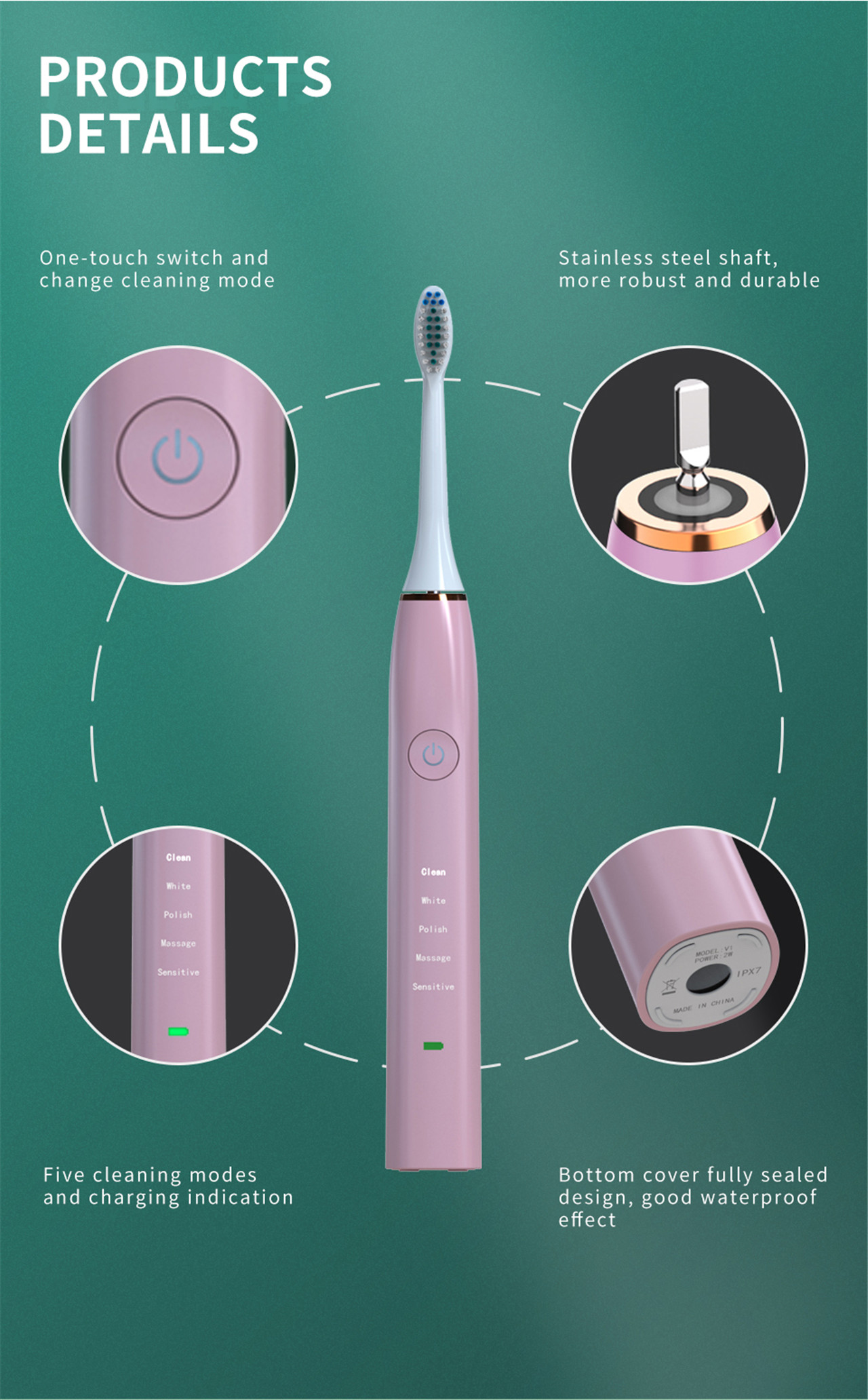 Electronic Toothbrush tooth whiten Sonic care Toothbrush China Manufacturer (8)